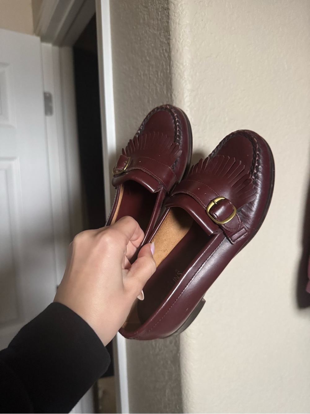 Weejuns Gh Bass Kiltie Fringe Leather Loafers in Burgundy Red‎ Moccasin